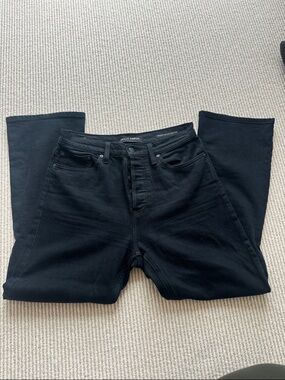Denim Forum high wasted kick flare cropped Jean